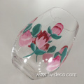 Hand painted Flower Stemless Wine Glass